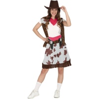 Fato de cowboy do Oeste com saia júnior
