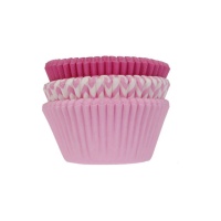 Cápsulas de cupcake rosa em várias cores e formas - House of Marie - 75 pcs.