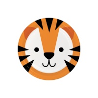 Pratos de Tigre de 22 cm - 8 unidades