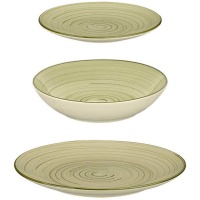 Conjunto de louças em espiral verde oliva - 12 peças