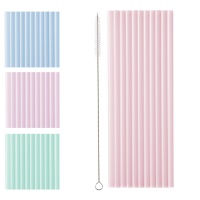 Canudos de 23 cm de plástico reutilizáveis - 12 unidades