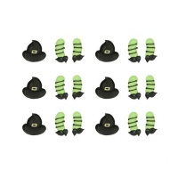 Figuras de açucar de chapéu e pernas de bruxa - Funcakes - 18 unidades