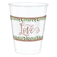 Copos Love & Leaves de 473 ml - 25 unidades