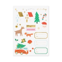 Autocolantes e etiquetas Floresta de inverno - 10 folhas