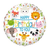 Feliz aniversário para si animais balões de 45 cm