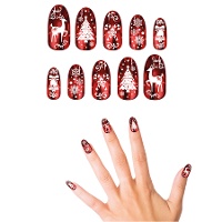 Unhas postiças de Natal vermelhas