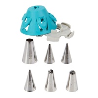 Conjunto de bicos para bolachas com suporte - Wilton - 6 peças