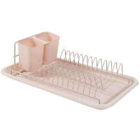Escorredor de pratos de 44 x 24 x 12 cm rosa