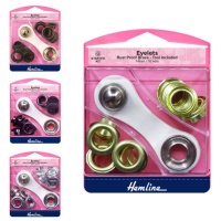 Ilhós de 1,4 cm com anilha - Bainha - 10 conjuntos