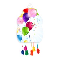 Piñata de festa com balões multicoloridos 33 x 46 cm