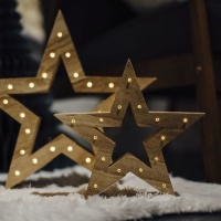 Estrela de madeira com 25 leds - 1 unid.