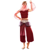Fato de bailarina árabe com véu para mulheres