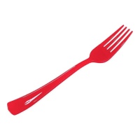 Garfos de plástico vermelhos Premium 18,8 cm - 12 unid.