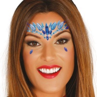 Bijutaria adesiva com rosto em forma de lágrima azul