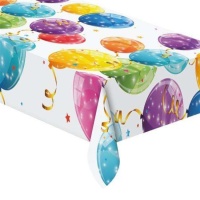 Toalha de mesa de plástico com balões brilhantes 1,20 x 1,80 m