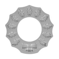 Molde para bolachas de coroa de Natal de aço de 38 cm - Wilton - 12 cavidades