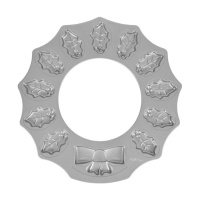 Molde de aço de 38 cm para a coroa de Natal - Wilton - 12 cavidades