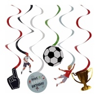 Pendentes de futebol sortidos - 6 unidades