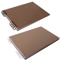 Álbum kraft com folhas brancas em espiral descontínua 30,48 x 22 cm - Artis decor - 1 peça