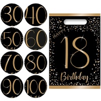 Bolsas Elegant Gold com números - 6 unidades