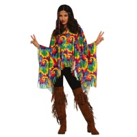 Poncho hippie colorido para adultos