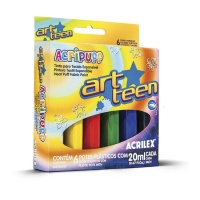 Tinta têxtil extensível 20 ml - Acrilex - 6 unid.