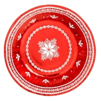 Saco de Natal bordado vermelho de 350 cc - 6 unid.