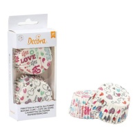 Cápsulas para cupcakes com mensagens de amor - Decora - 36 unidades