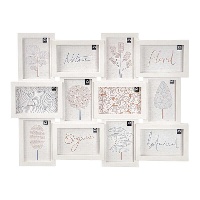 Moldura porta-fotos branca para 12 fotografias (10 x 15 cm)