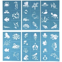 Stencil para maquilhagem temática marinha - 6 unidades