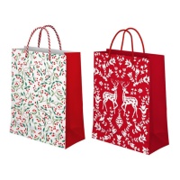 Saco de Natal natural para prendas 32 x 26 x 10 cm - 1 unidade.