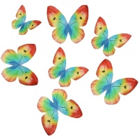 Hóstias de borboletas multicoloridas - 8 unidades
