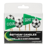 Velas Futebol Game Time - 6 peças