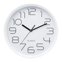Relógio de parede branco números grandes 28 cm - DCasa