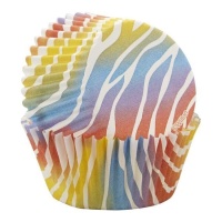 Chávenas para cupcakes com estampado de zebra multicolorido - Wilton - 75 unidades