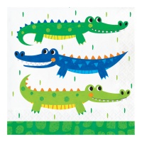 Guardanapos de Crocodilo 16,5 x 16,5 cm - 16 unidades