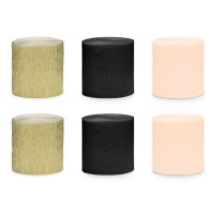 Papel crepom em tons elegantes de 10 m - 6 unidades