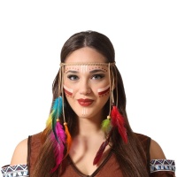 Fita indiana com penas coloridas
