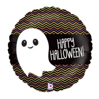 Balão redondo fantasma Happy Halloween de 35 x 35 cm - Grabo