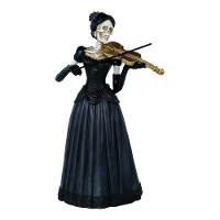 Esqueleto senhora com violino de 26 x 15 cm