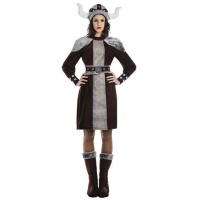 Fantasia Viking castanha e cinzenta para mulheres