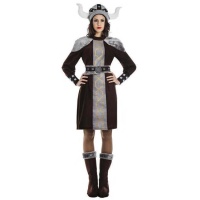Fato de Viking castanho e cinzento para mulher