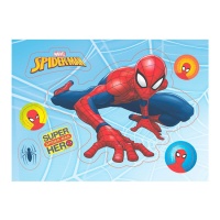 Bolacha com silhueta do Homem-Aranha para bolo de 14,8 x 21 cm - 1 unid.