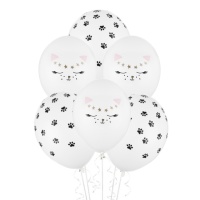 Balões de látex para gatos 30 cm - PartyDeco - 50 unid.