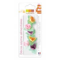 Bolachas de flor de rosa com folhas - Scrapcooking - 6 unid.