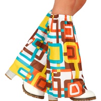 Cobre-botas dos anos 70 hippie com quadrados