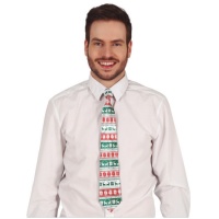 Gravata de Natal com renas e flocos