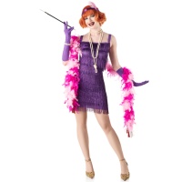 Fato de charleston roxo para mulher.
