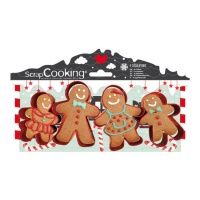 Cortadores família Gingerbread - Scrapcooking - 4 unid.