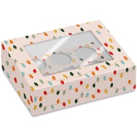 Caixa para 6 cupcakes de Luzes de Natal - 2 unidades